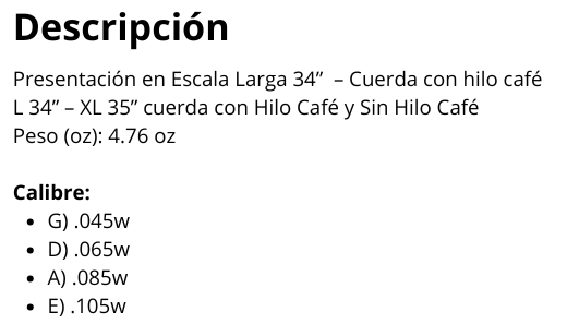 BAJO ELÉCTRICO – Acero Inoxidable – 4 CUERDAS
