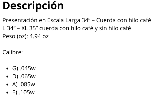 BAJO ELÉCTRICO – NÍQUEL – 4 CUERDAS