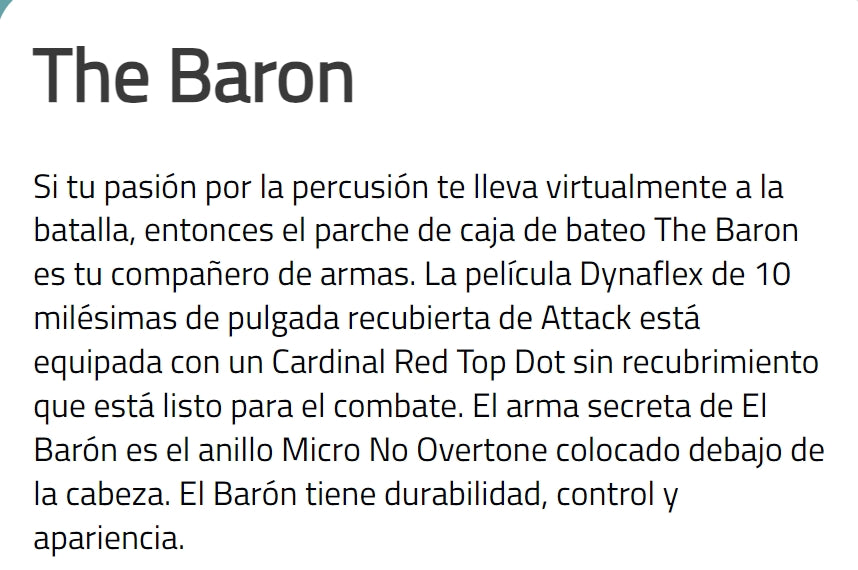 PARCHE 14" BARON BATIDOR,(NO OVERTONE)