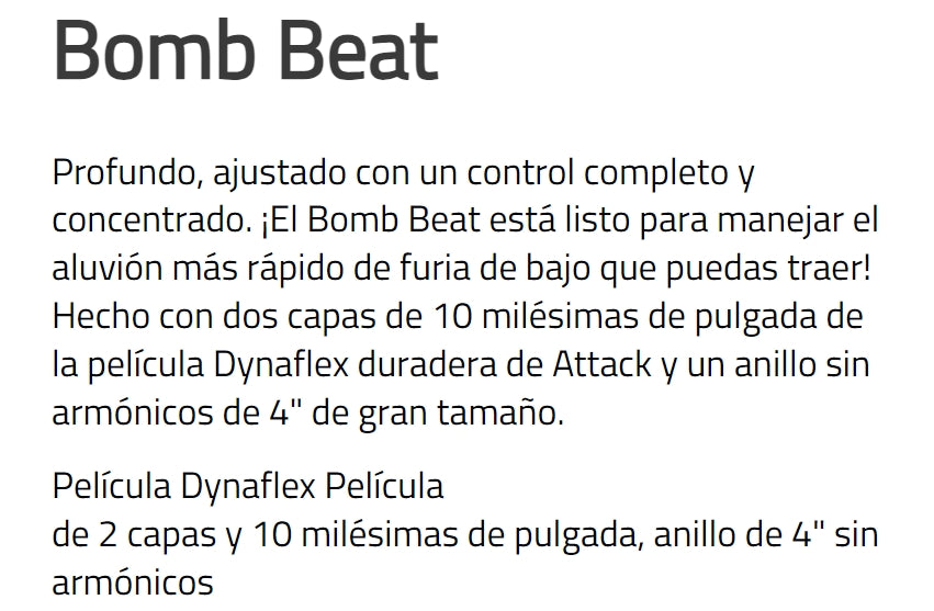 PARCHE 22" BOMBEAT DOBLE CAPA