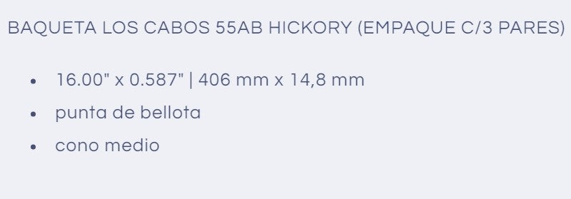 Baquetas 55AB Hickory