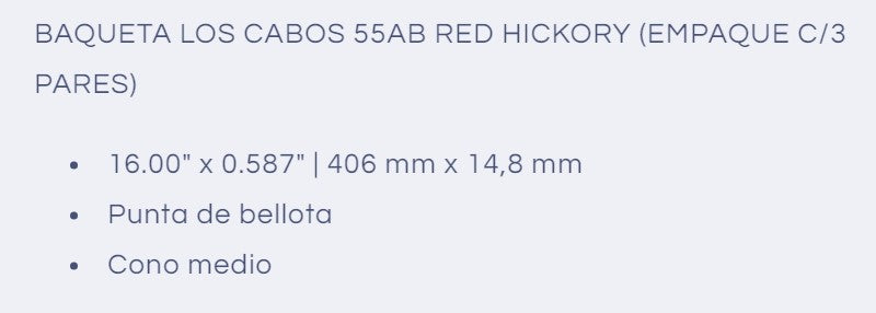 Baquetas 55AB Red Hickory