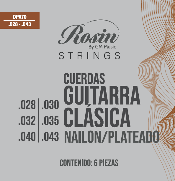 CUERDAS PARA GUITARRA CLASICA DE NAILON CALIBRE .028-.043