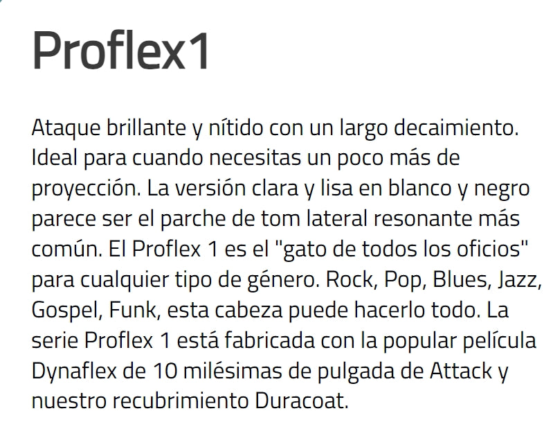 PARCHE DE 22" PROFLEX 1, BATIDOR 1 CAPA NEGRO BATIDOR