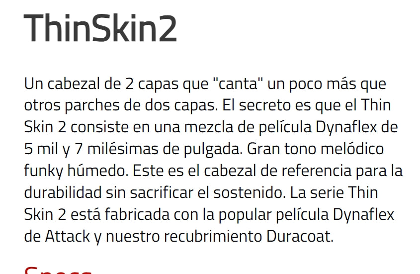 PARCHE 14" THINSKIN DOBLE CAPA, COATED