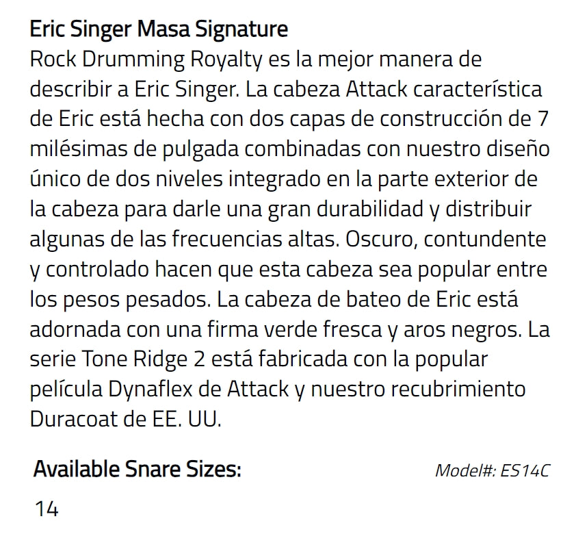 PARCHE 14" TONE RIDGE 2 DOBLE CAPA,COATED,SIGNATURE ERICK