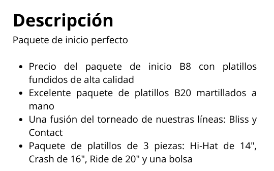 Ignition 3 Piezas Cymbal Pack 14"/16"/20" con Funda