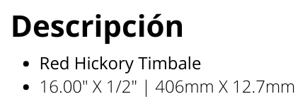 BAQUETA TIMBAL 1/2 RED HICKORY (2 PARES)