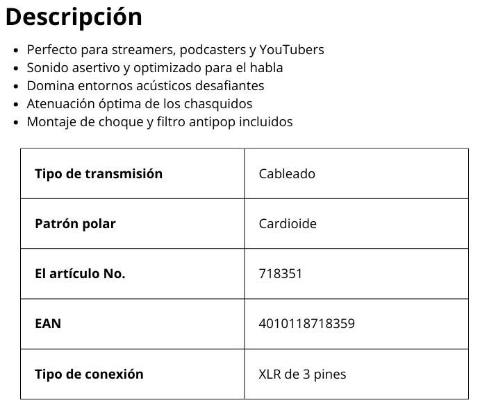 M70 PROX Micrófono dinámico para transmisión y podcasting (cardioide)