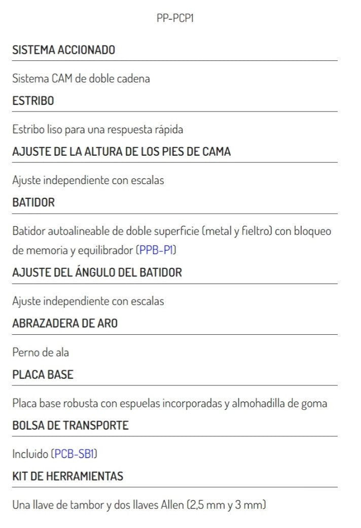 PEDAL TRANSMISIÓN POR CADENA DE BOBINA DE PRECISIÓN CON UN SOLO