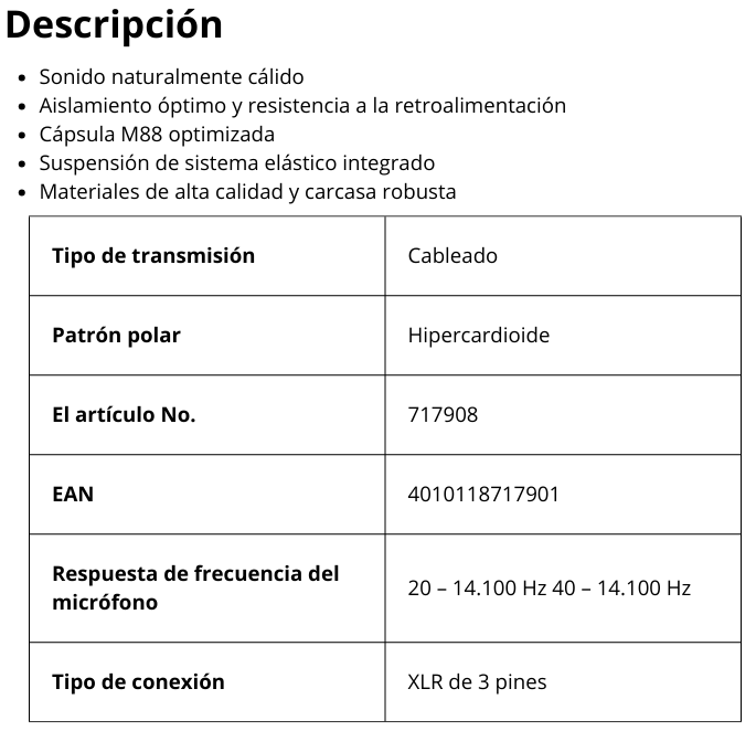 TG D70 Micrófono dinámico para bombo