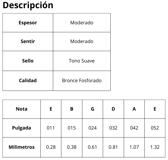 ENCORDADURA P/GUITARRA ELECTROACUSTICA DE BRONCE CAL.