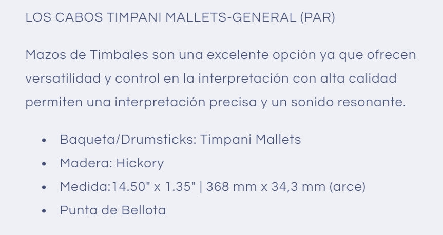 Timpani Mallets -General