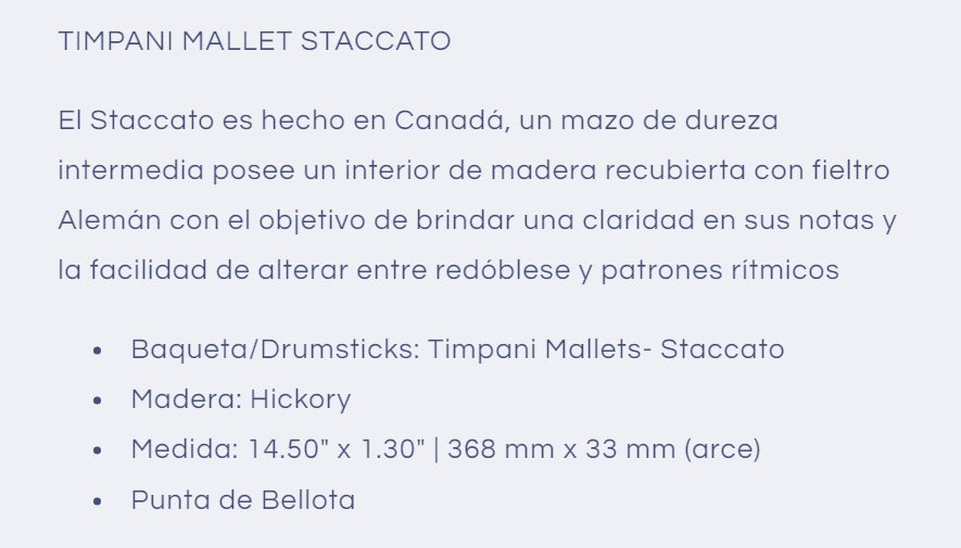 Timpani Mallets - Staccato