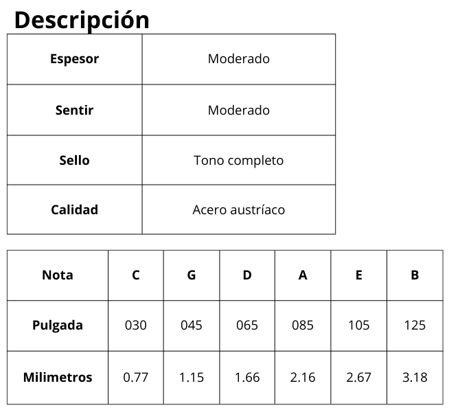 ENCORDADURA P/BAJO ELECTRICA DE 6 CUERDAS CAL.030-125 NICKEL