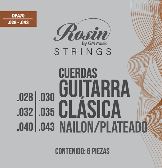 CUERDAS PARA GUITARRA CLASICA DE NAILON CALIBRE .028-.043