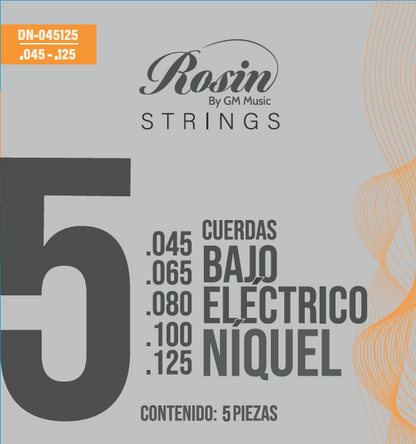 CUERDAS PARA BAJO ELECTRICO NIQUEL CALIBRE .045-.125 5 PZAS