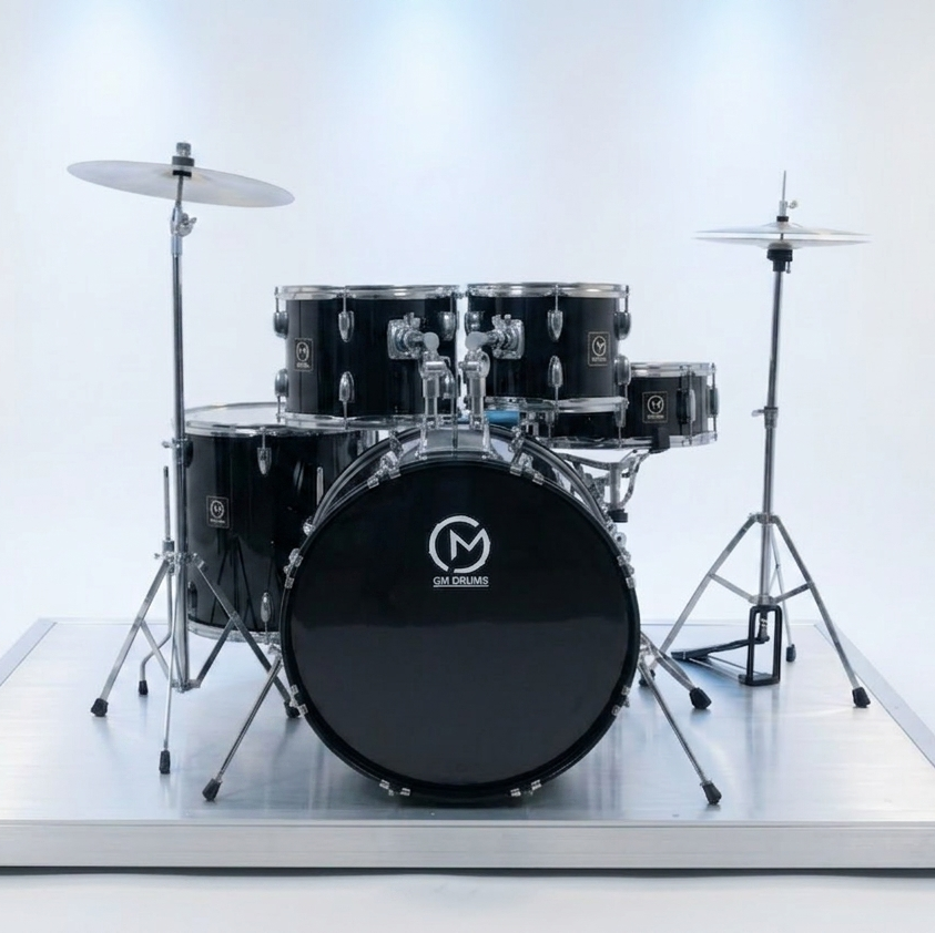 BATERIA GM DRUMS NEGRO DE 5 PZAS