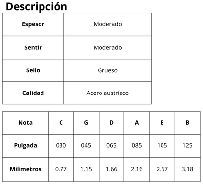 ENCORDADURA P/BAJO ELECTRICO DE 6 CUERDAS CAL.046-100 NICKEL