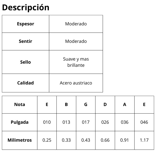 ENCORDADURA P/GUITARRA ELECTRICA CAL.010-42